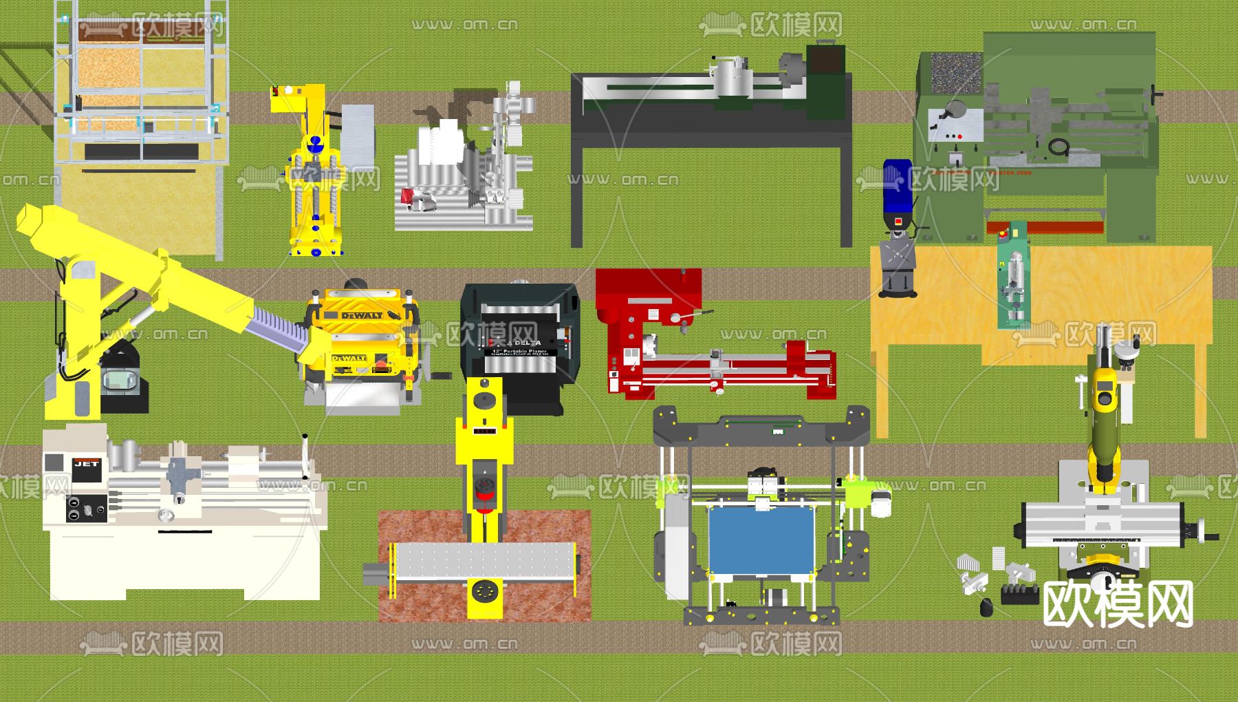 现代工业制造机器su模型下载