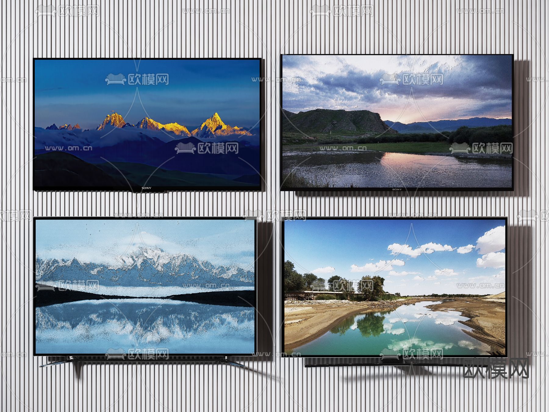 现代电视机3d模型