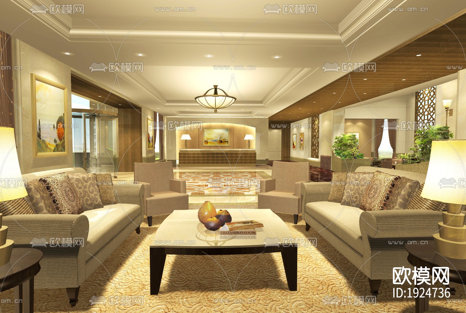 高级会所施工图下载（渲染图4）