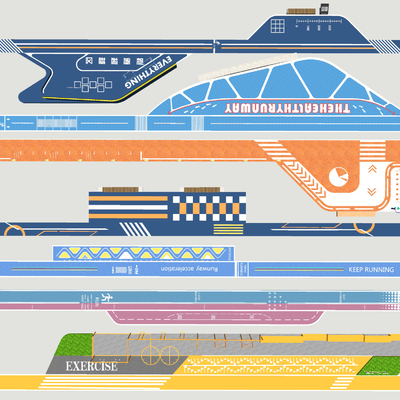 现代应急消防车道su模型 