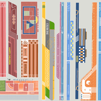  现代应急消防车道su模型 