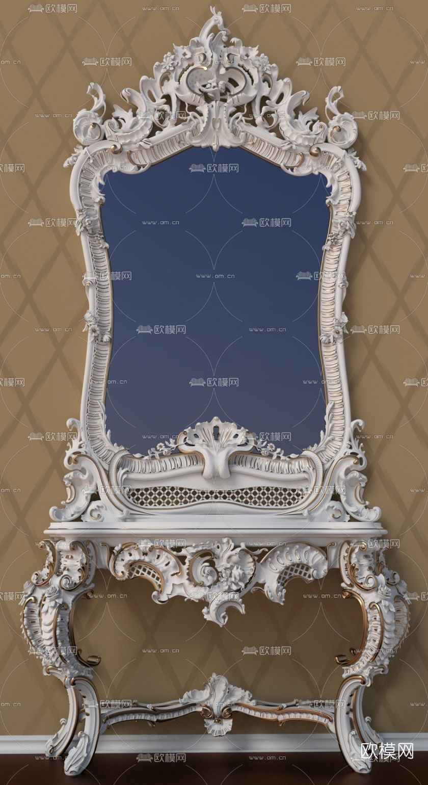 美式梳妆台免费3d模型下载