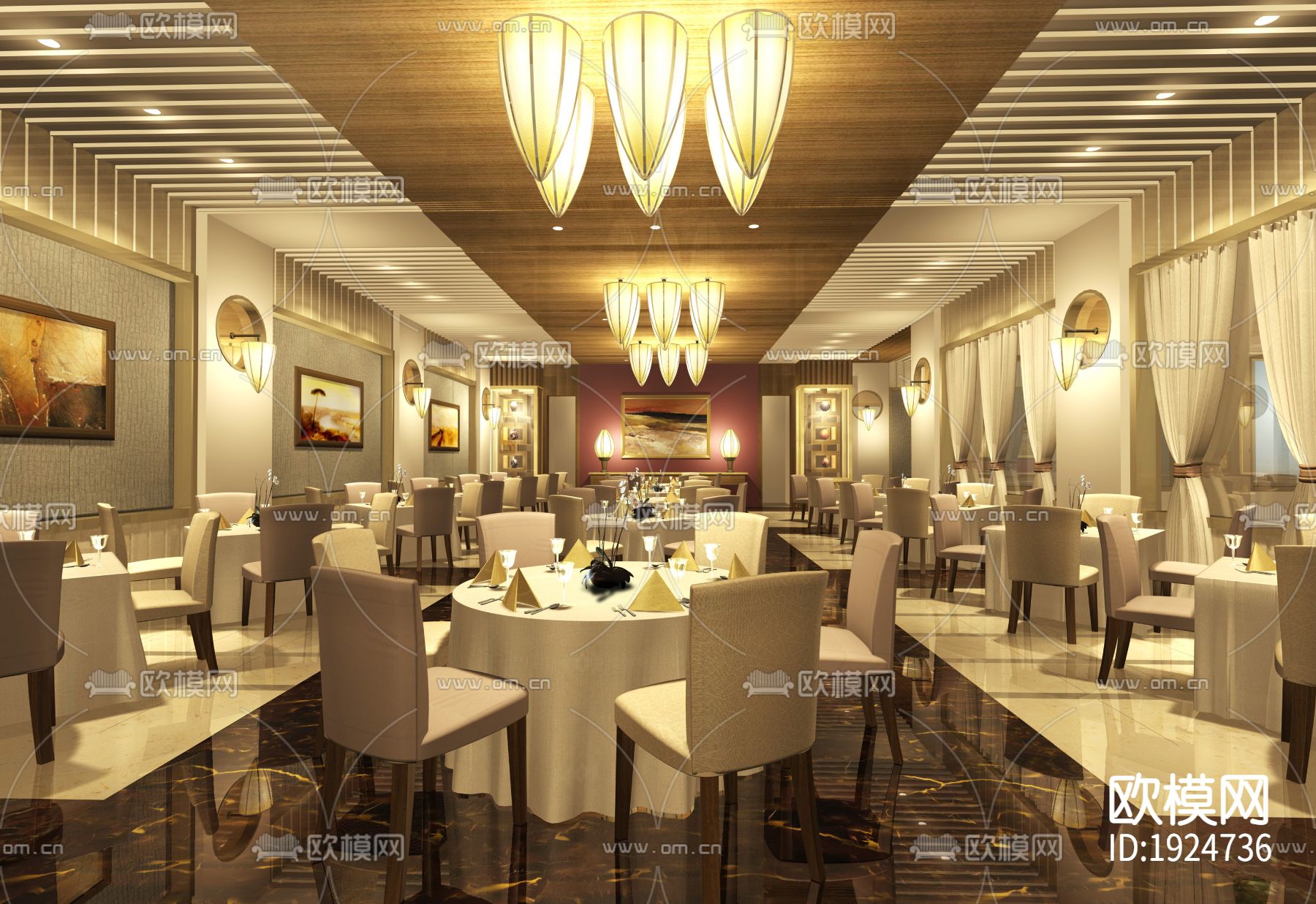 高级会所施工图下载（渲染图3）