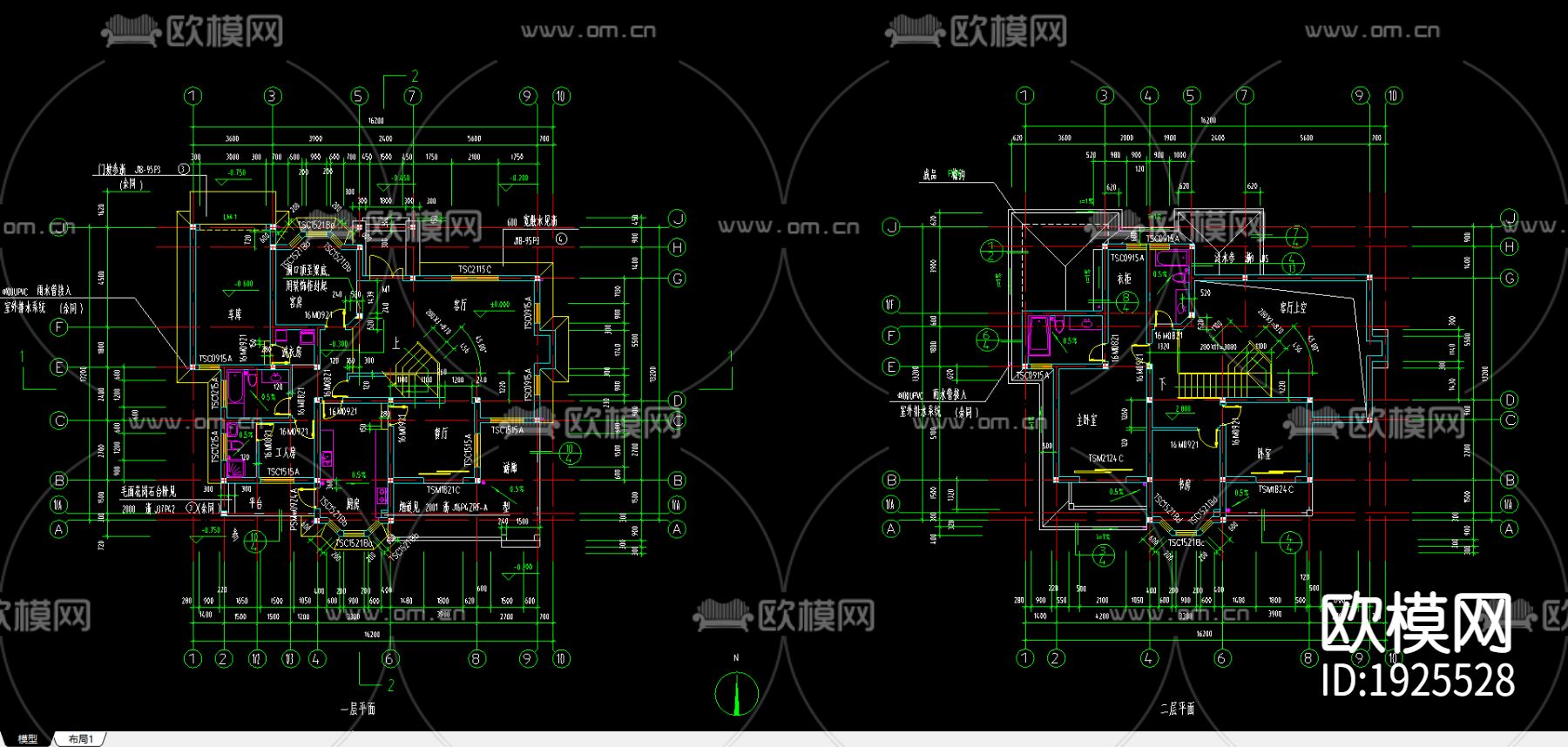 乡村度假别墅施工图下载（渲染图4）