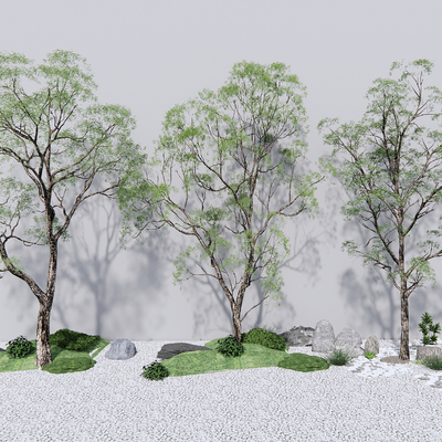  现代景观树su模型 