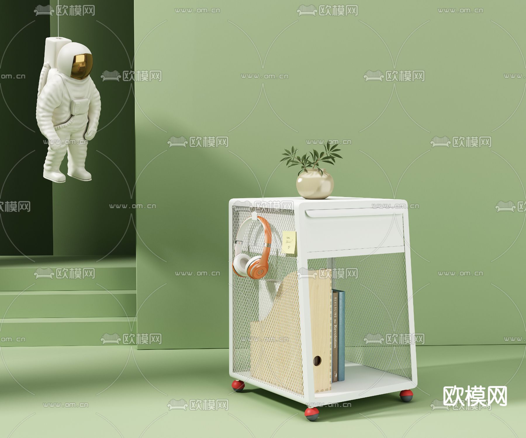 现代文件柜副柜3d模型