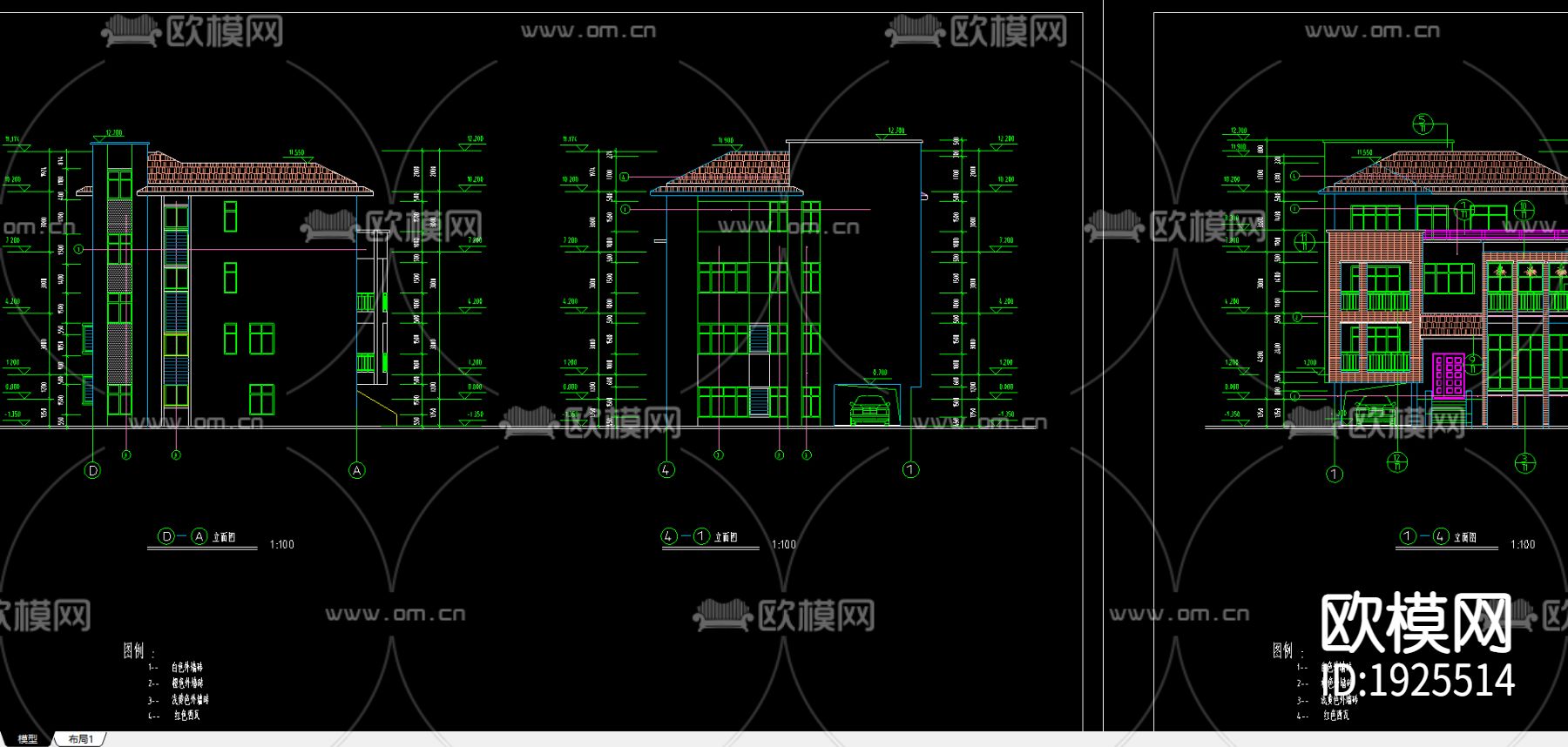 特级别墅图纸下载（渲染图1）