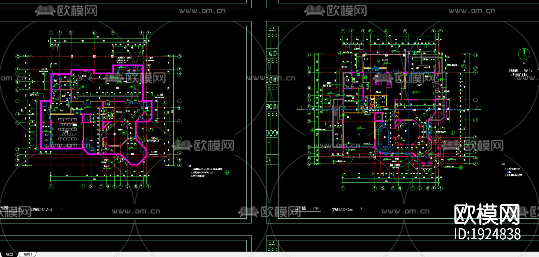 上海某别墅施工图下载（渲染图4）