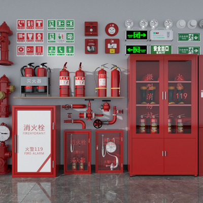  现代消防栓安全出口su模型 