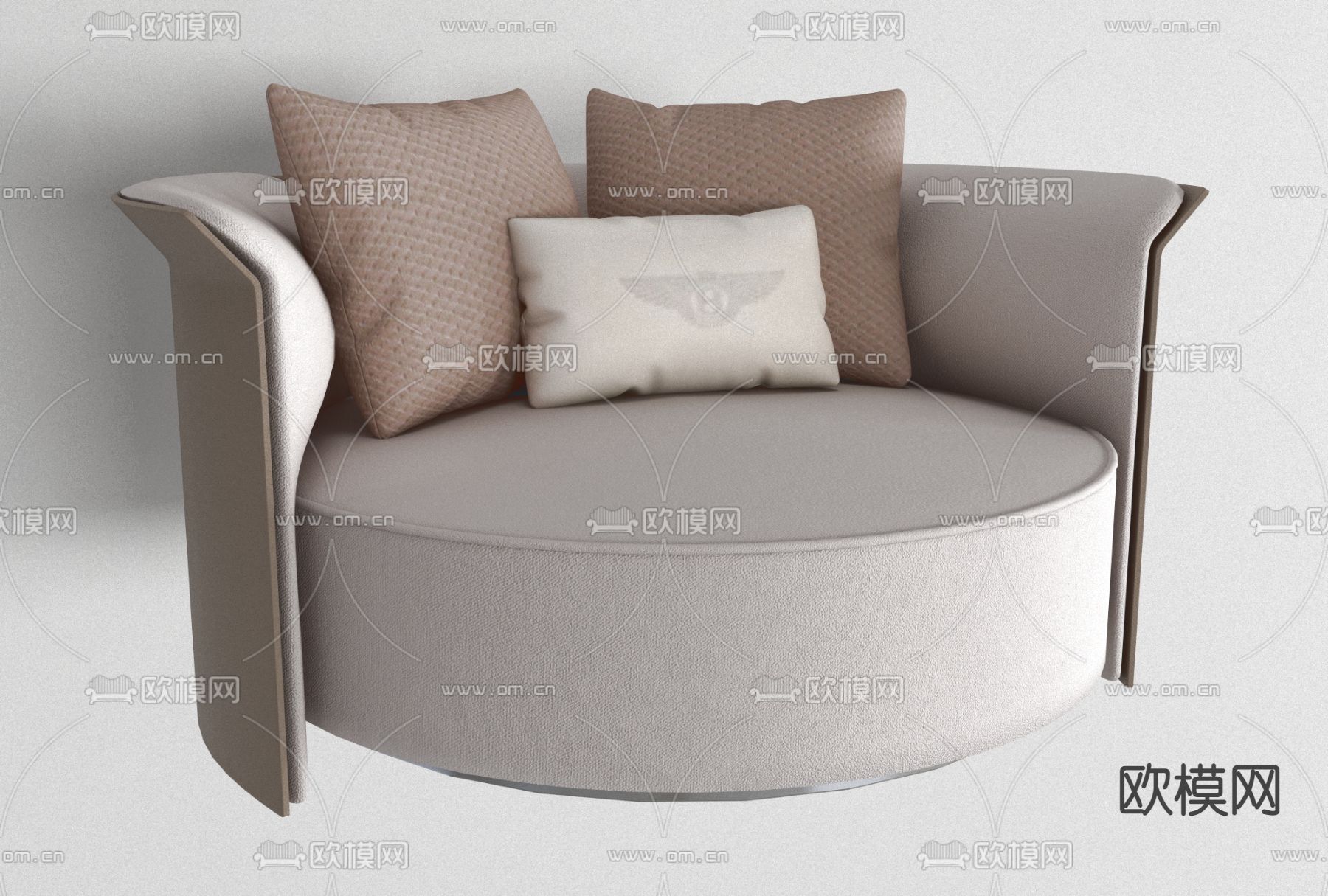 北欧布艺休闲沙发免费3d模型下载