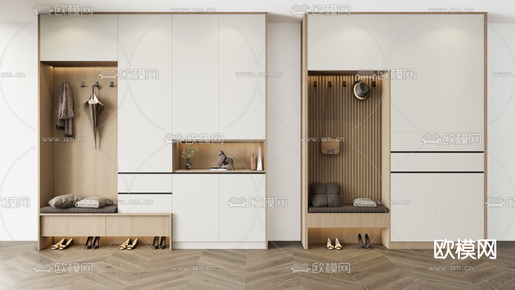 现代鞋柜su模型下载（渲染图1）