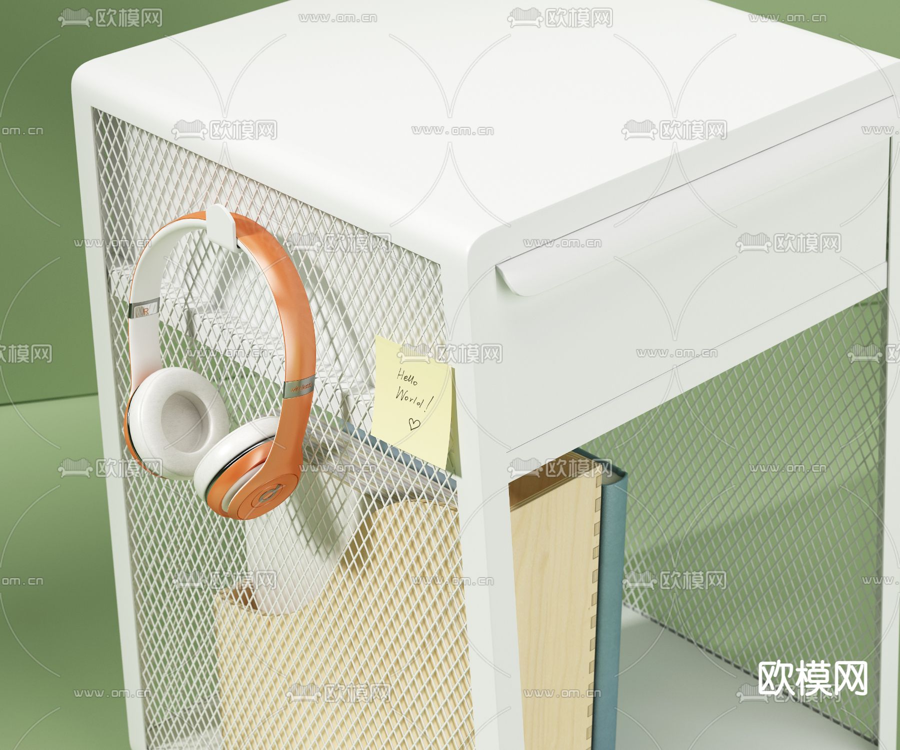 现代文件柜副柜3d模型