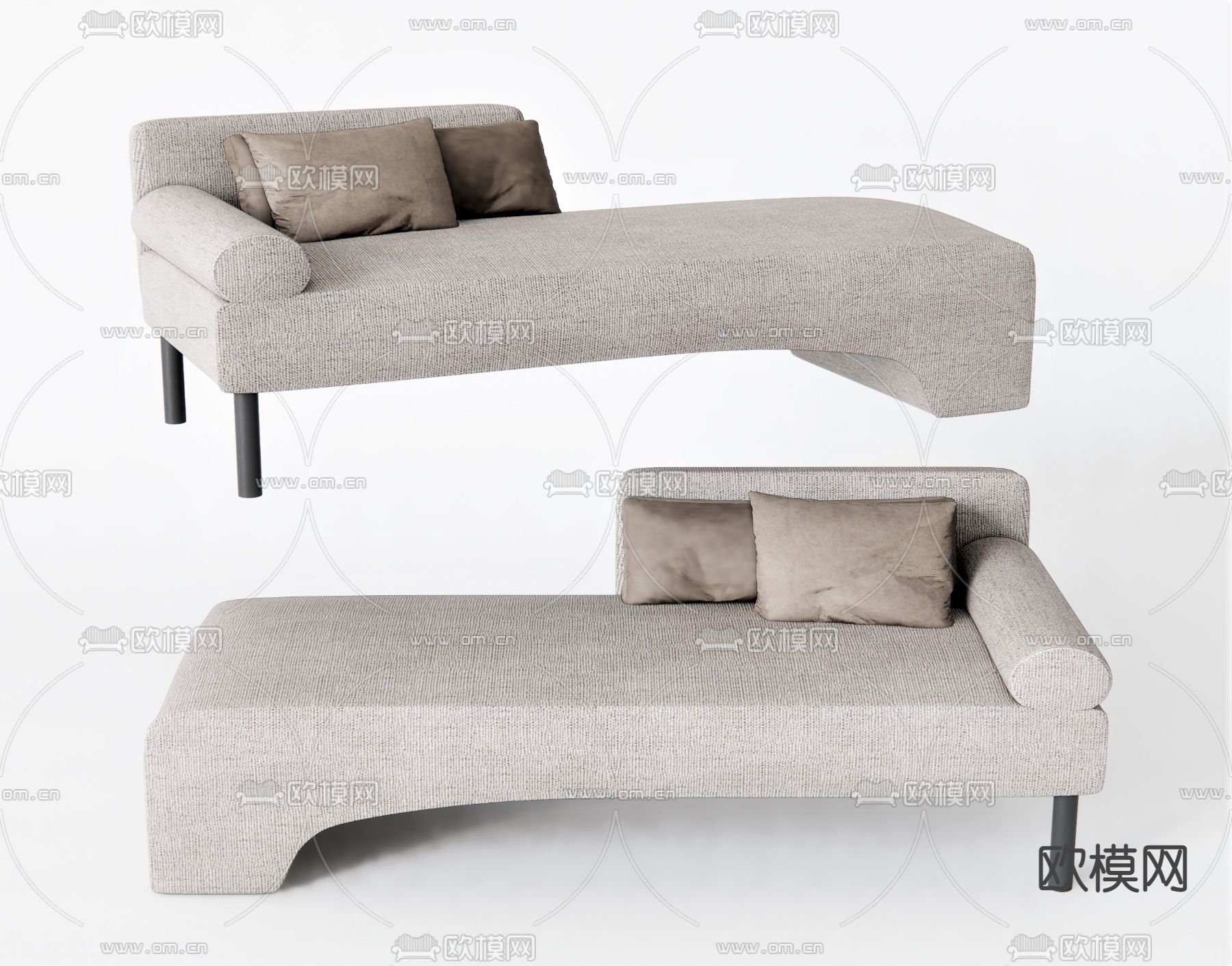 北欧布艺贵妃椅su模型