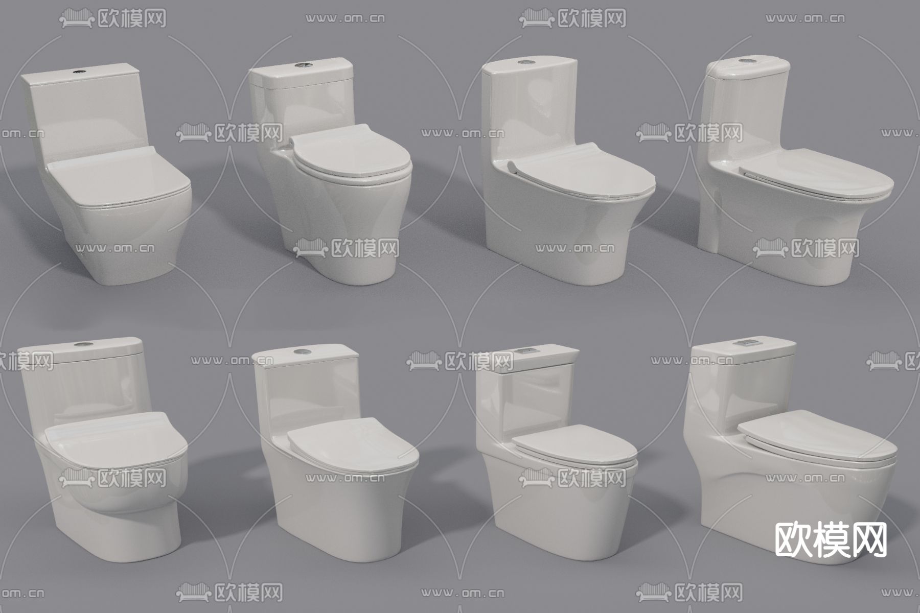 现代马桶su模型下载（渲染图1）