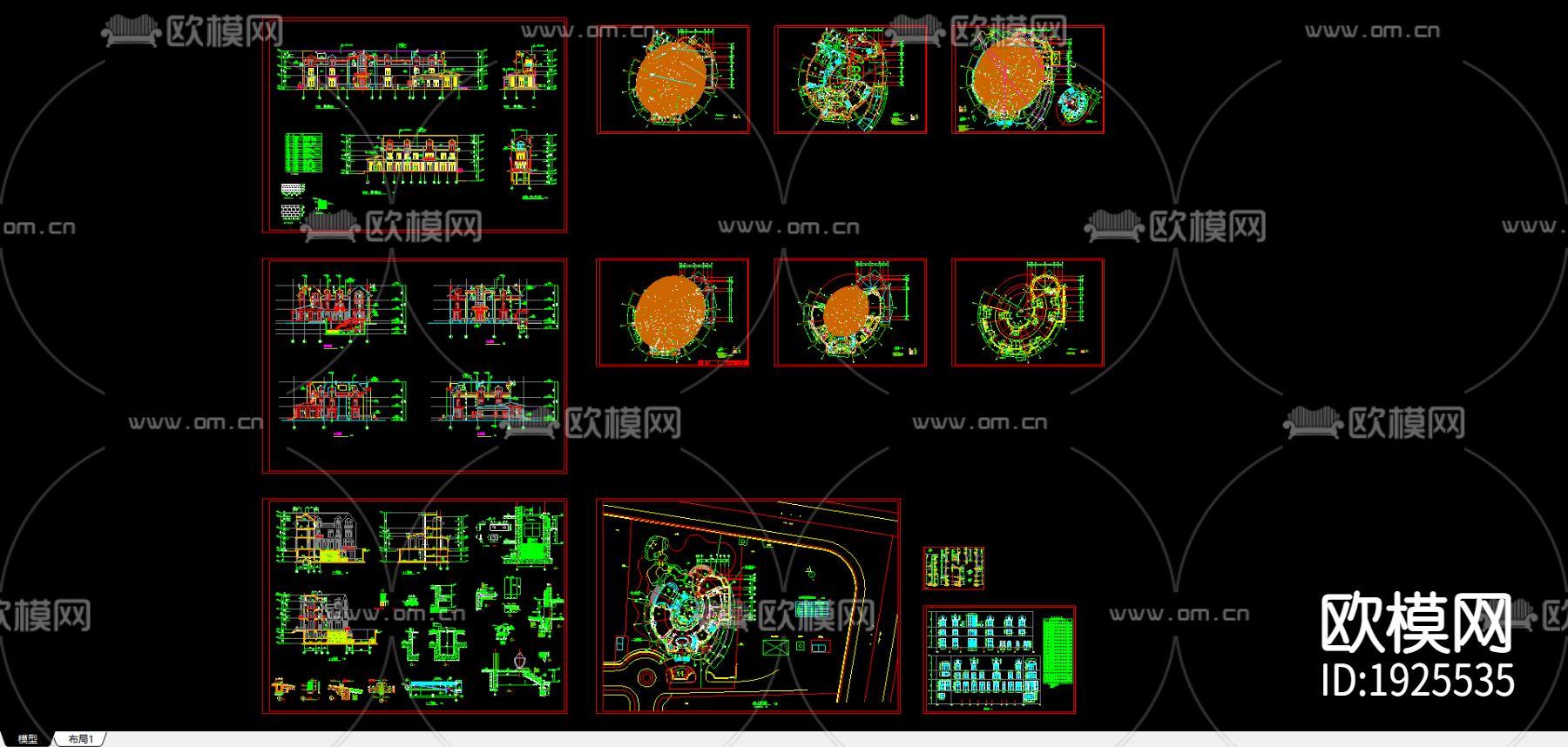 别墅cad平面布置图下载（渲染图5）