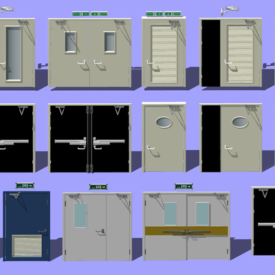  现代消防设备su模型 