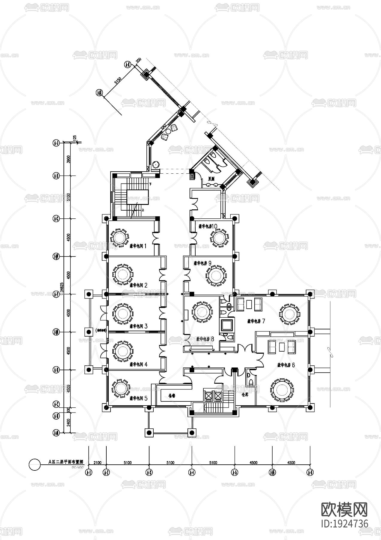 高级会所施工图下载（渲染图5）