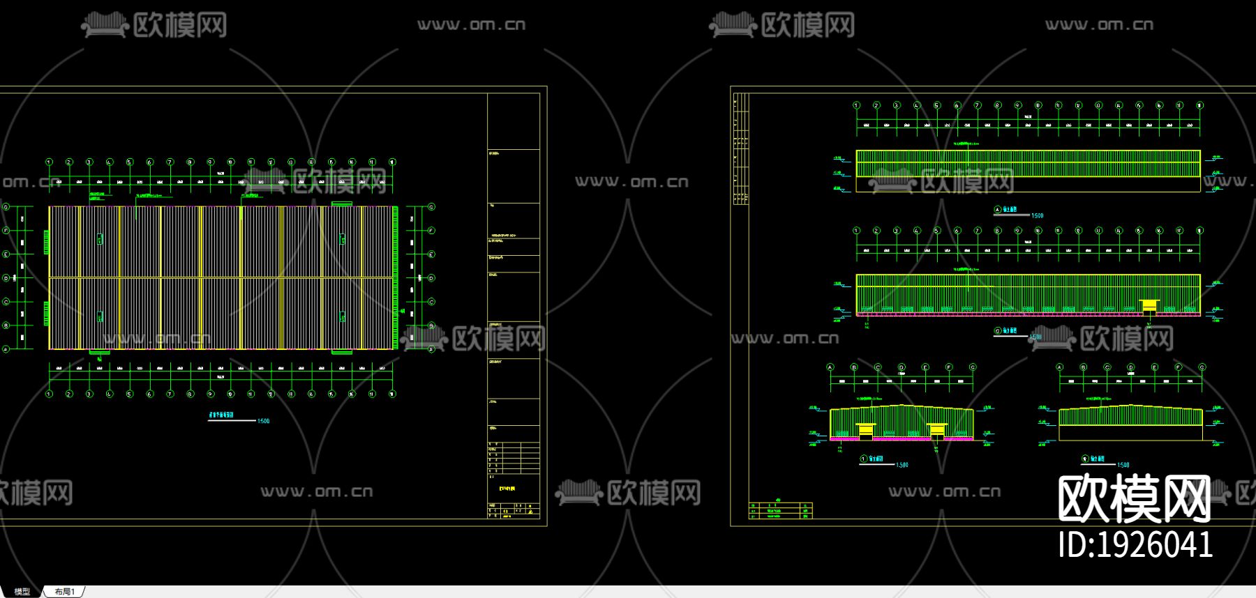 江苏常州钢结构cad大样图下载（渲染图5）