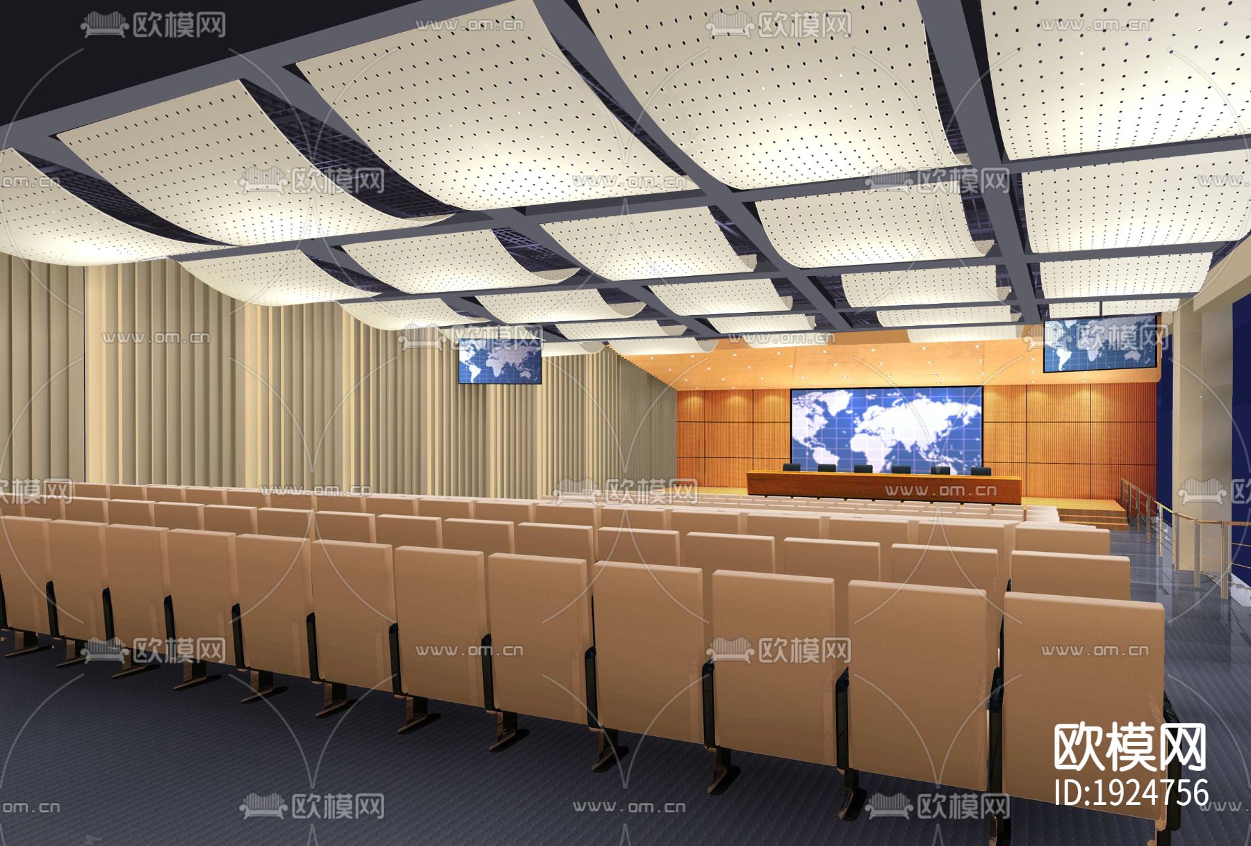 报告厅多功能厅下载（渲染图3）