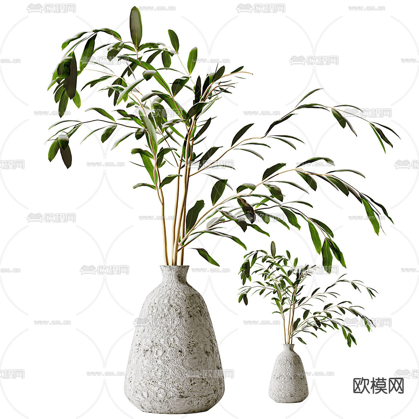 现代水培绿植花瓶3d模型下载