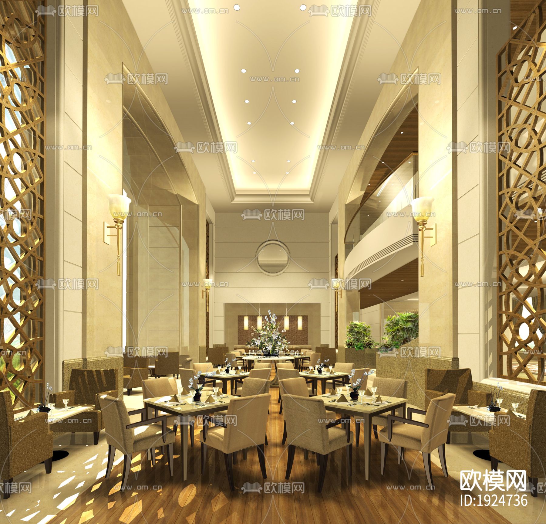 高级会所施工图下载（渲染图2）