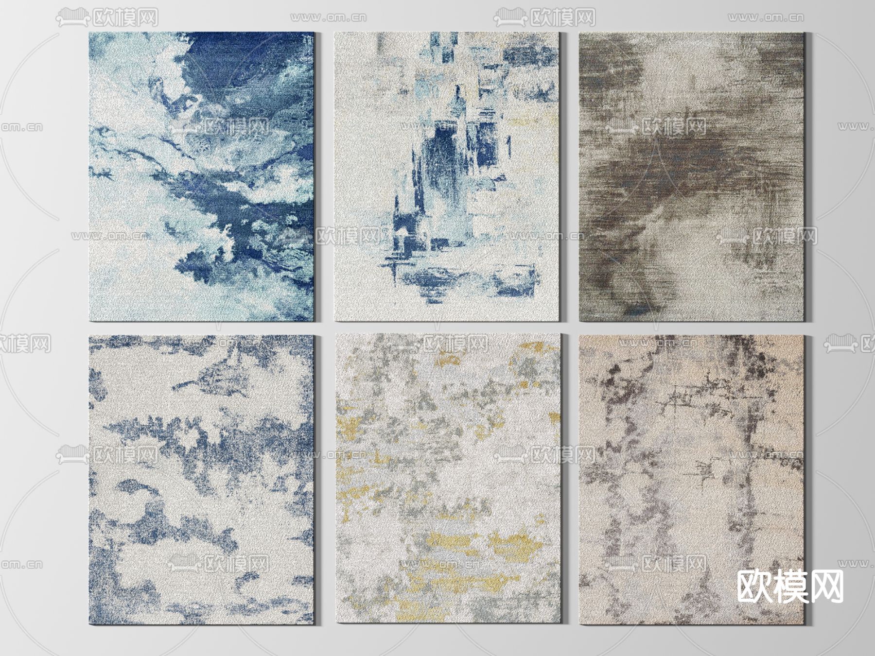 现代布艺地毯3d模型下载