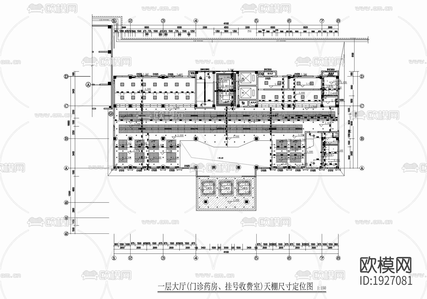 医院cad平面图下载（渲染图8）