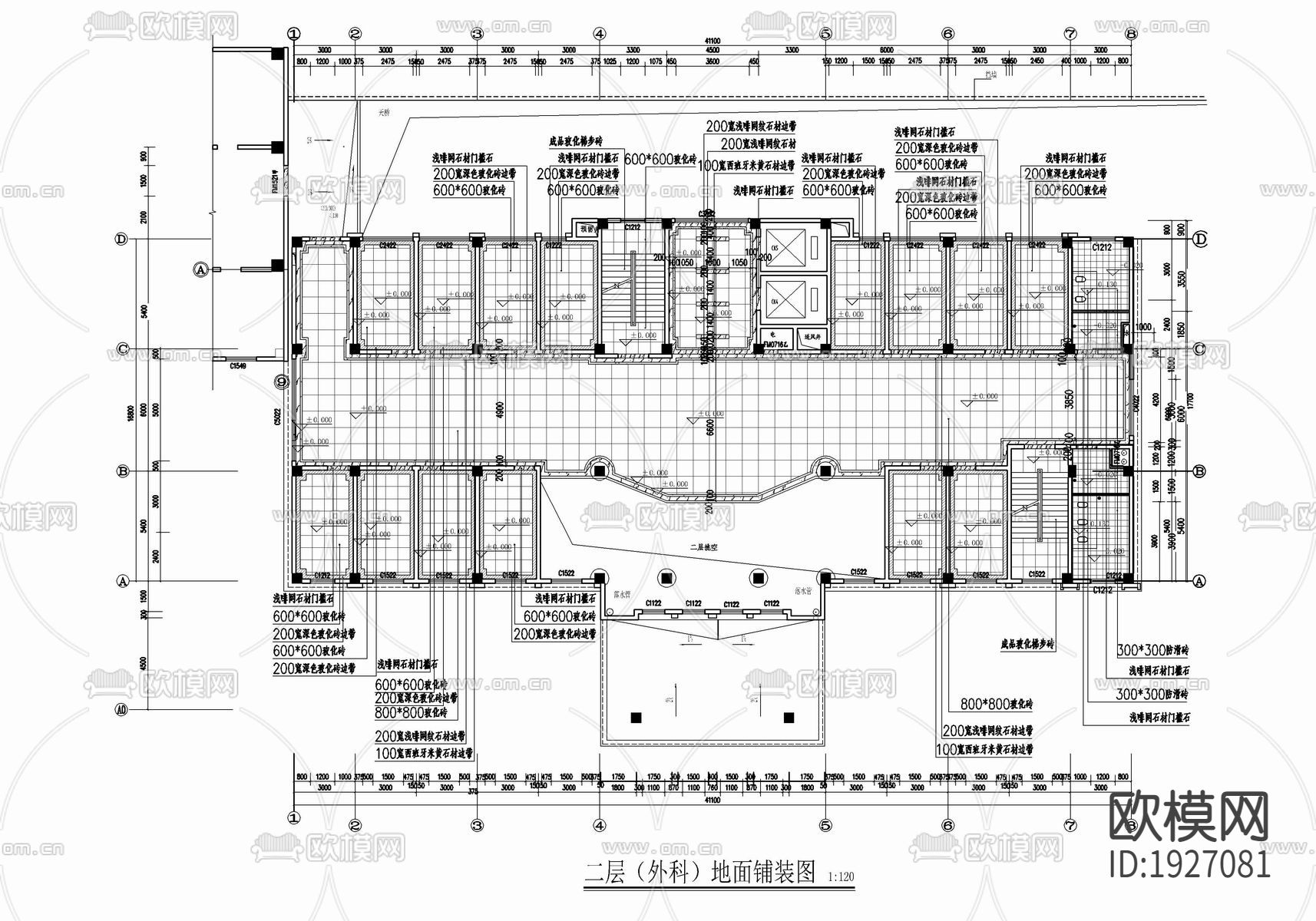 医院cad平面图下载（渲染图6）