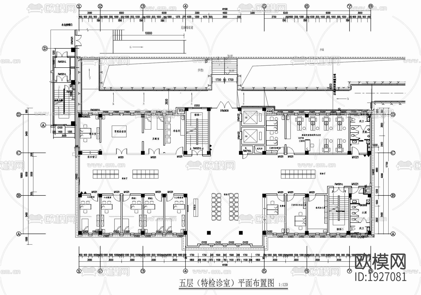 医院cad平面图下载（渲染图5）