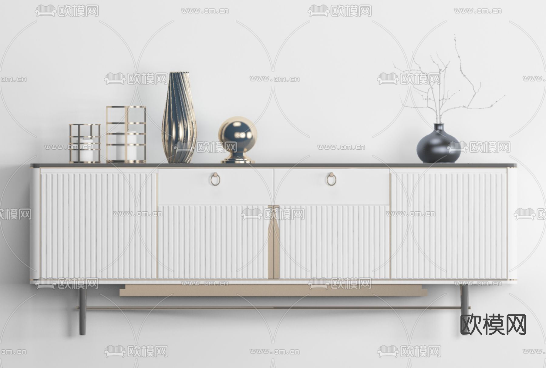 现代玄关柜边柜免费3d模型下载