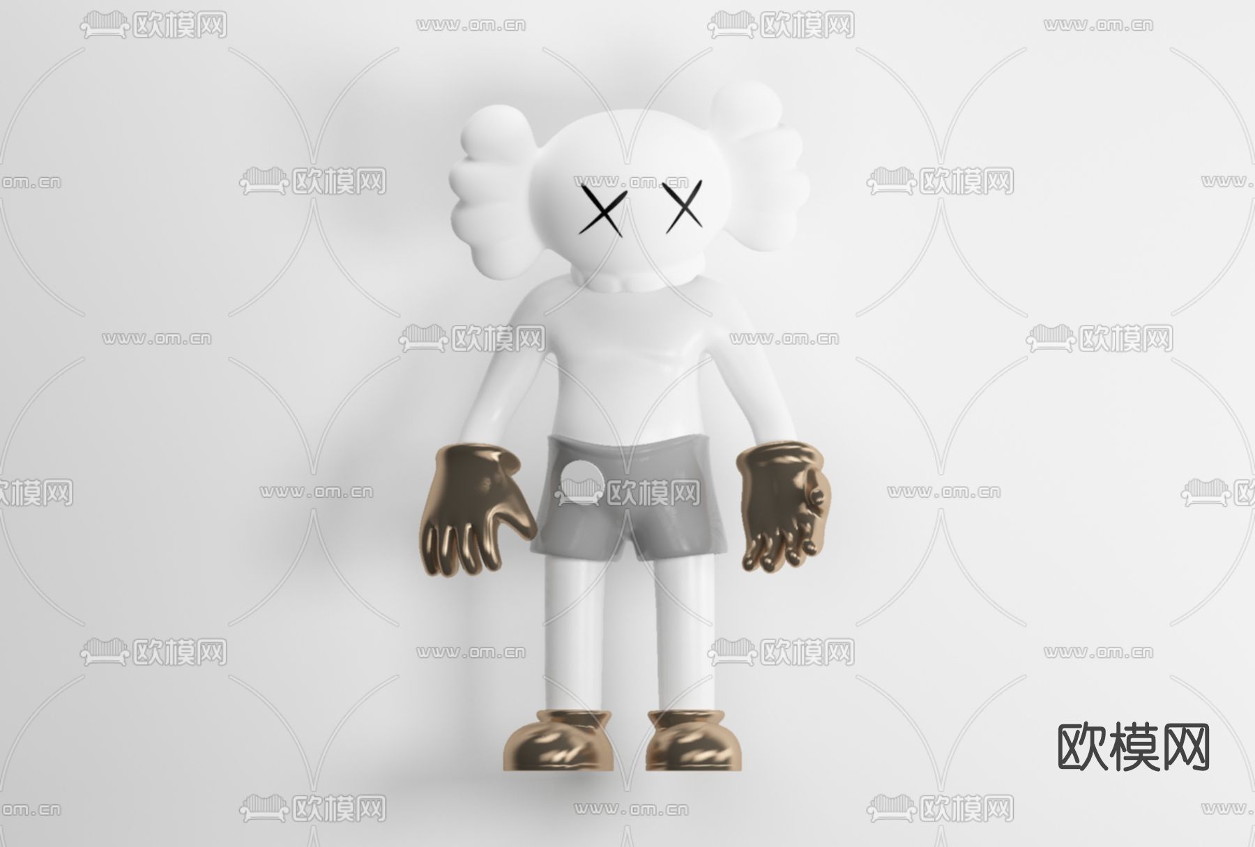 现代KAWS公仔潮玩免费3d模型下载