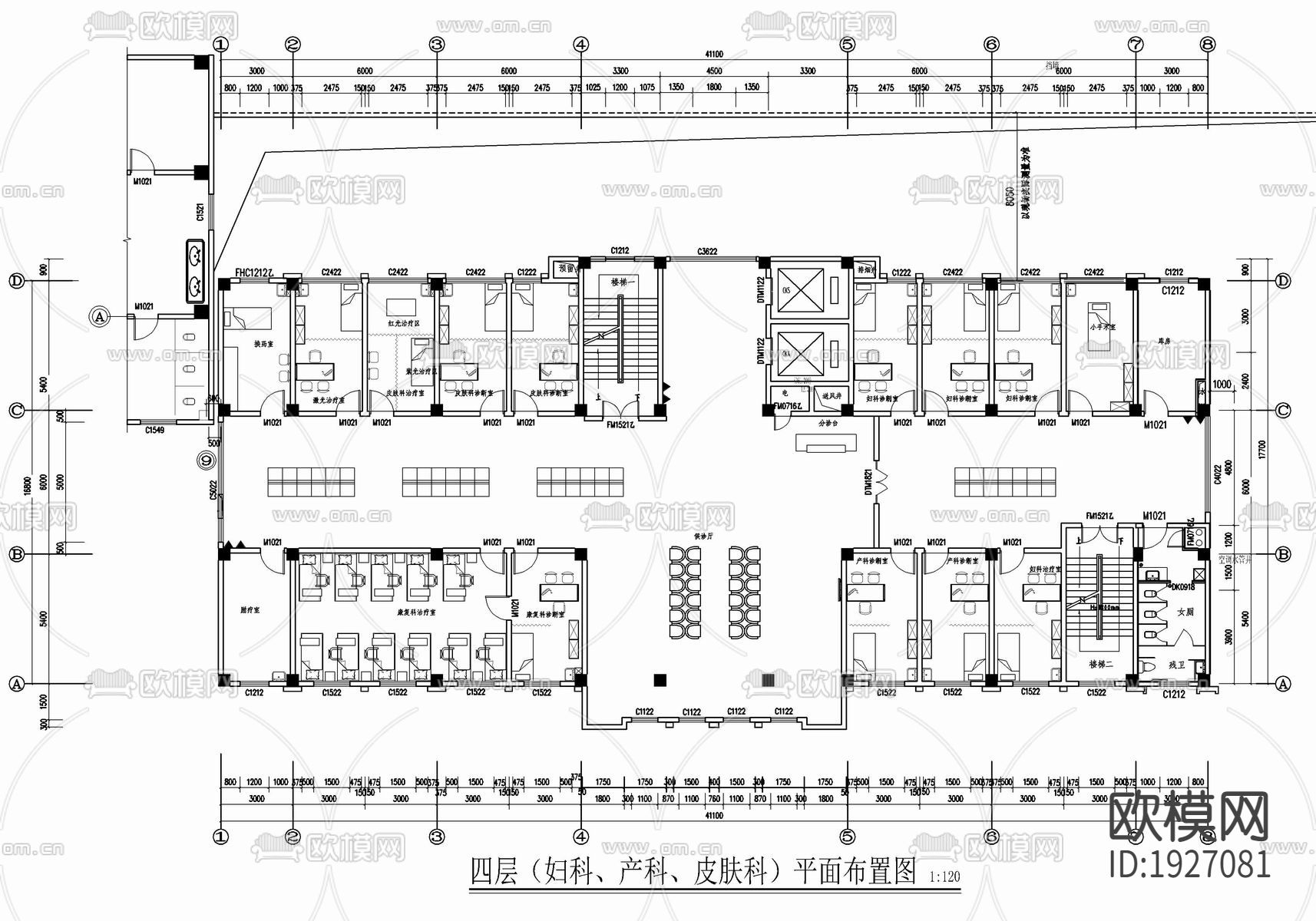 医院cad平面图下载（渲染图4）