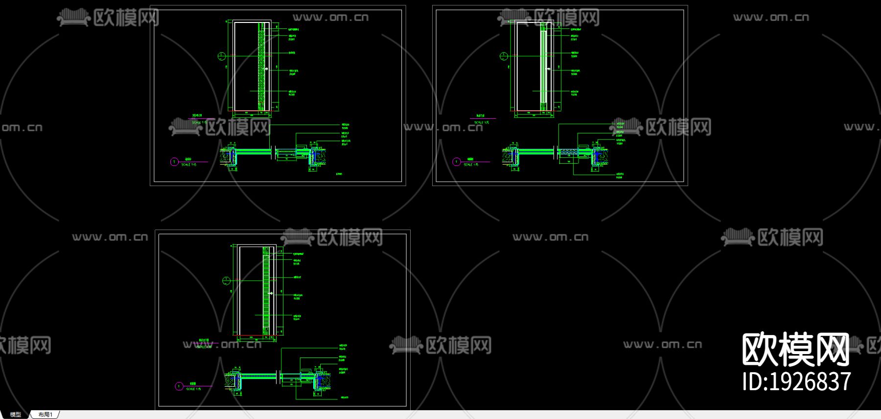 花园别墅建筑cad施工图下载（渲染图1）