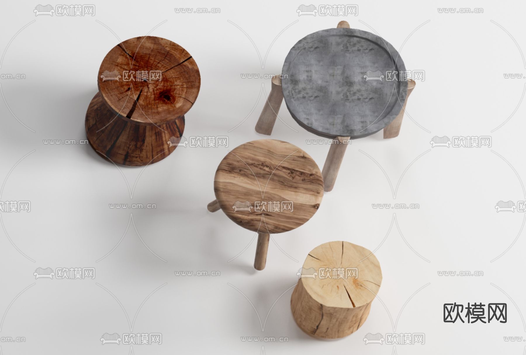 自然风角几免费3d模型下载