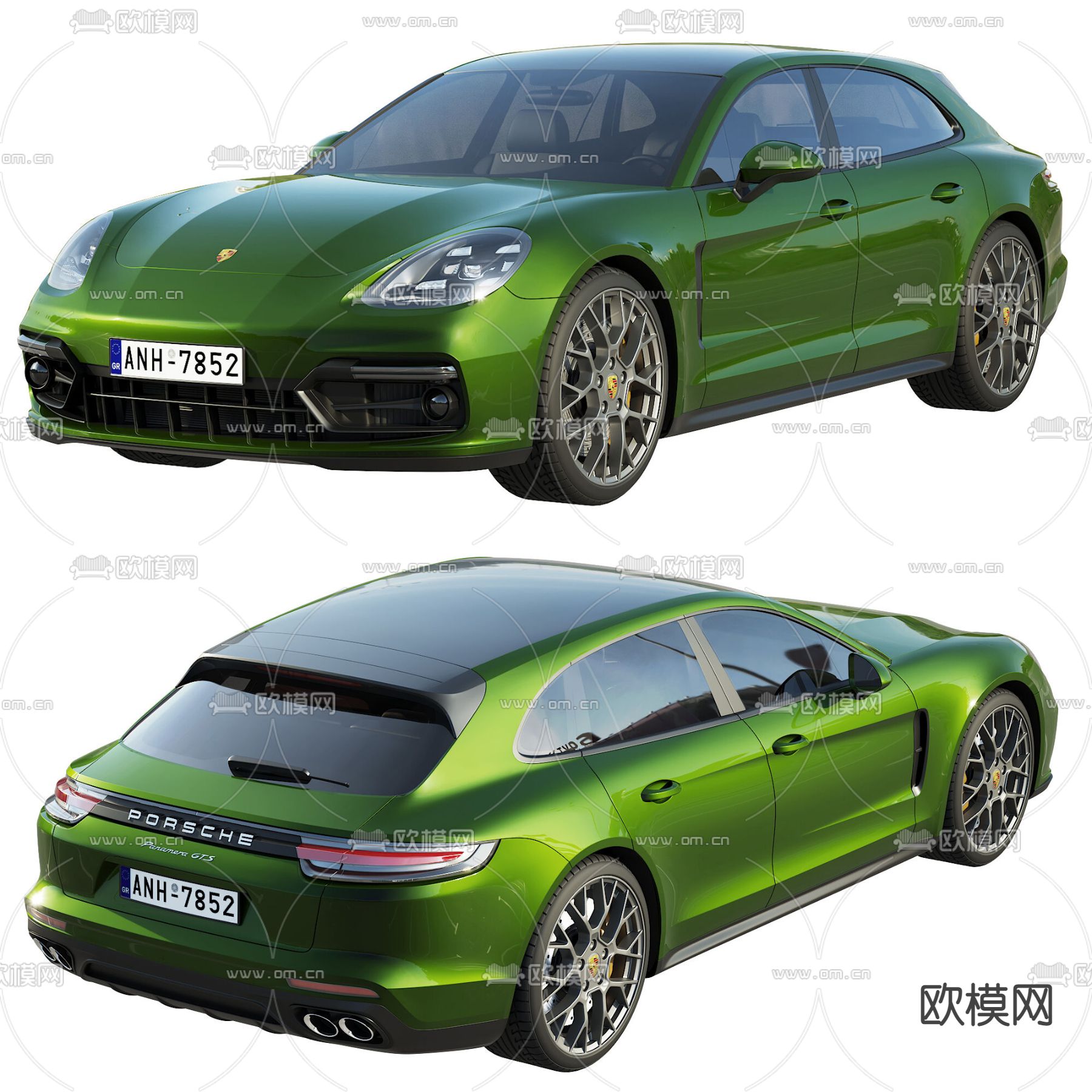 现代保时捷汽车3d模型下载（渲染图1）