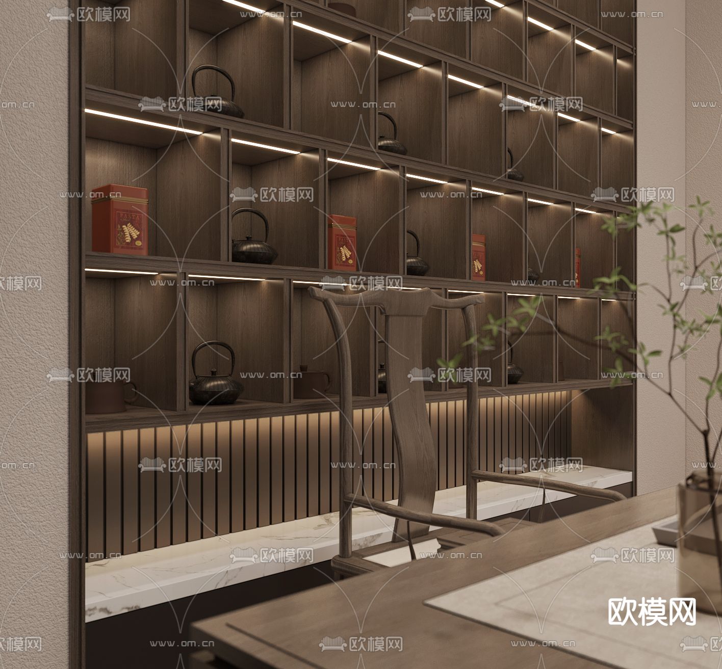 中式茶楼会所3d模型下载（渲染图2）