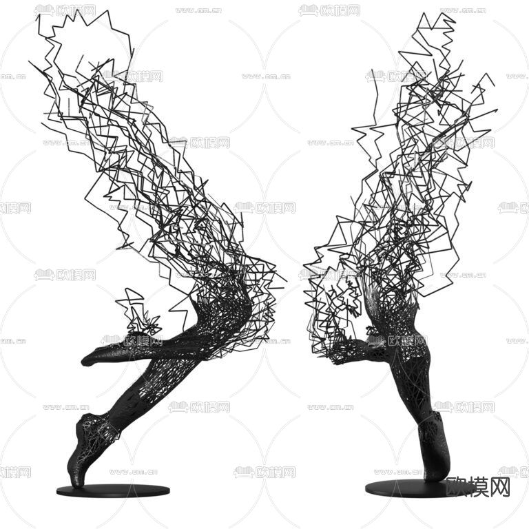 现代抽象雕塑免费3d模型下载