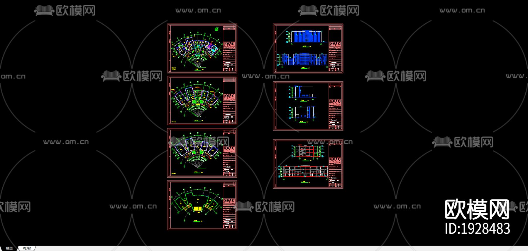 浦东世纪花园二期南块小别墅方案下载（渲染图3）
