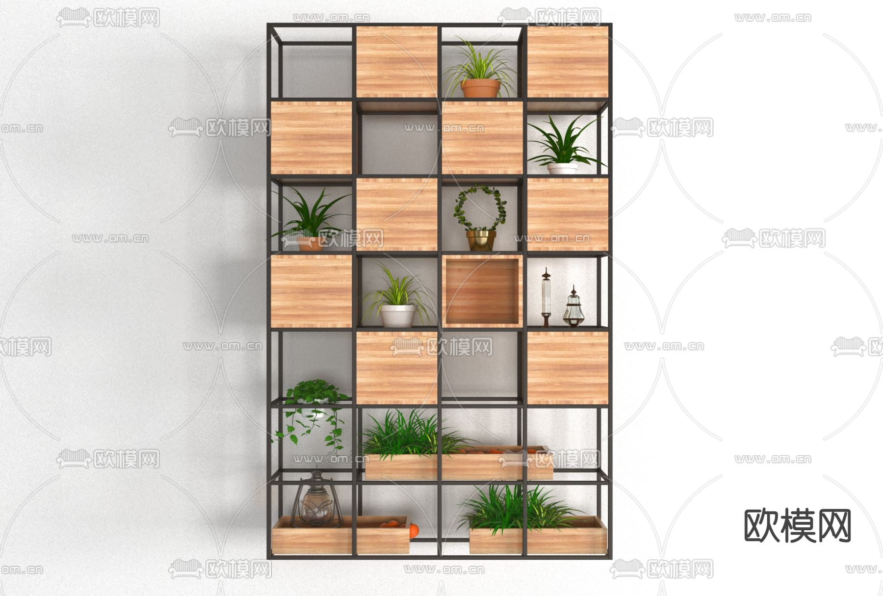 工业风装饰柜免费3d模型下载