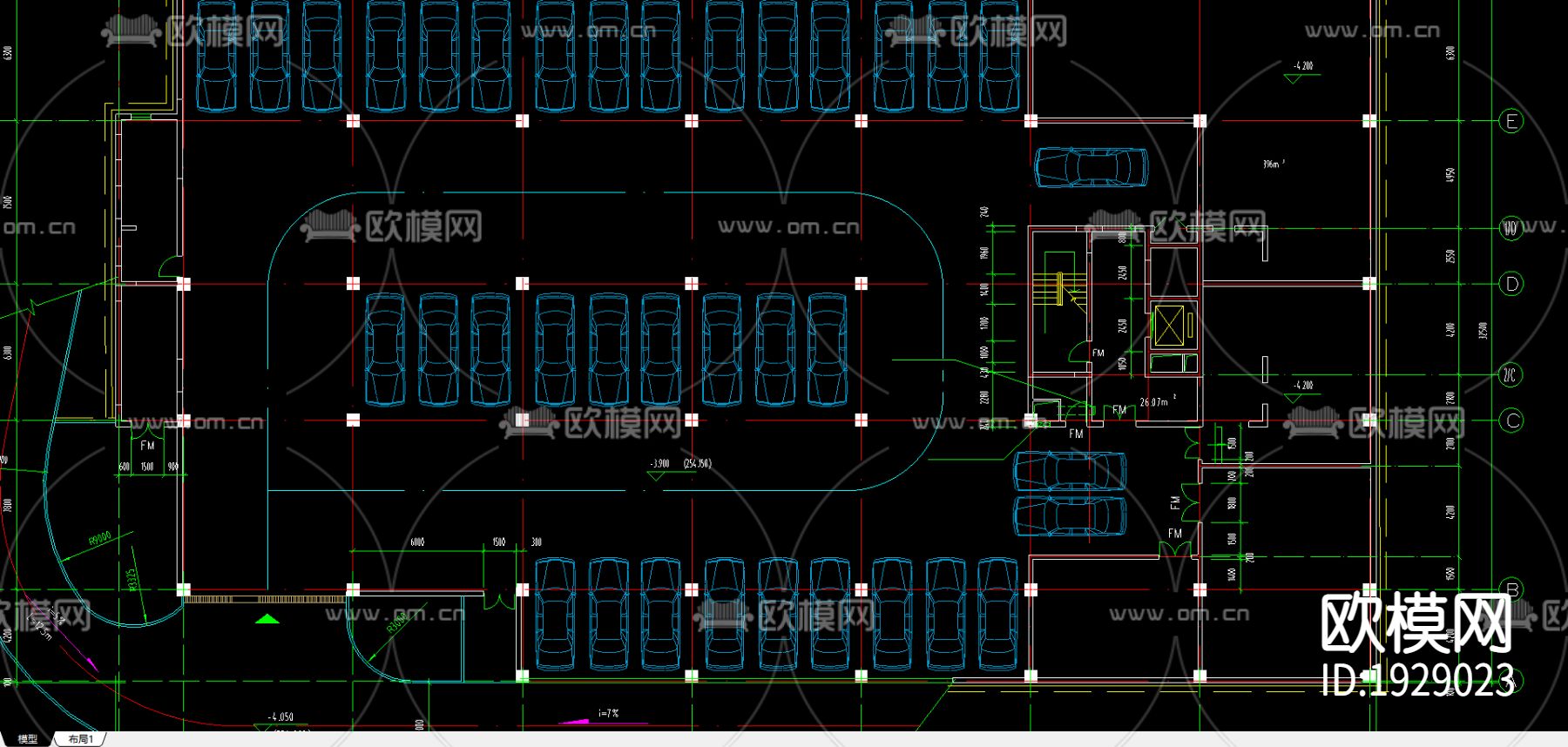 郑州某12层的学生宿舍CAD施工图下载（渲染图1）