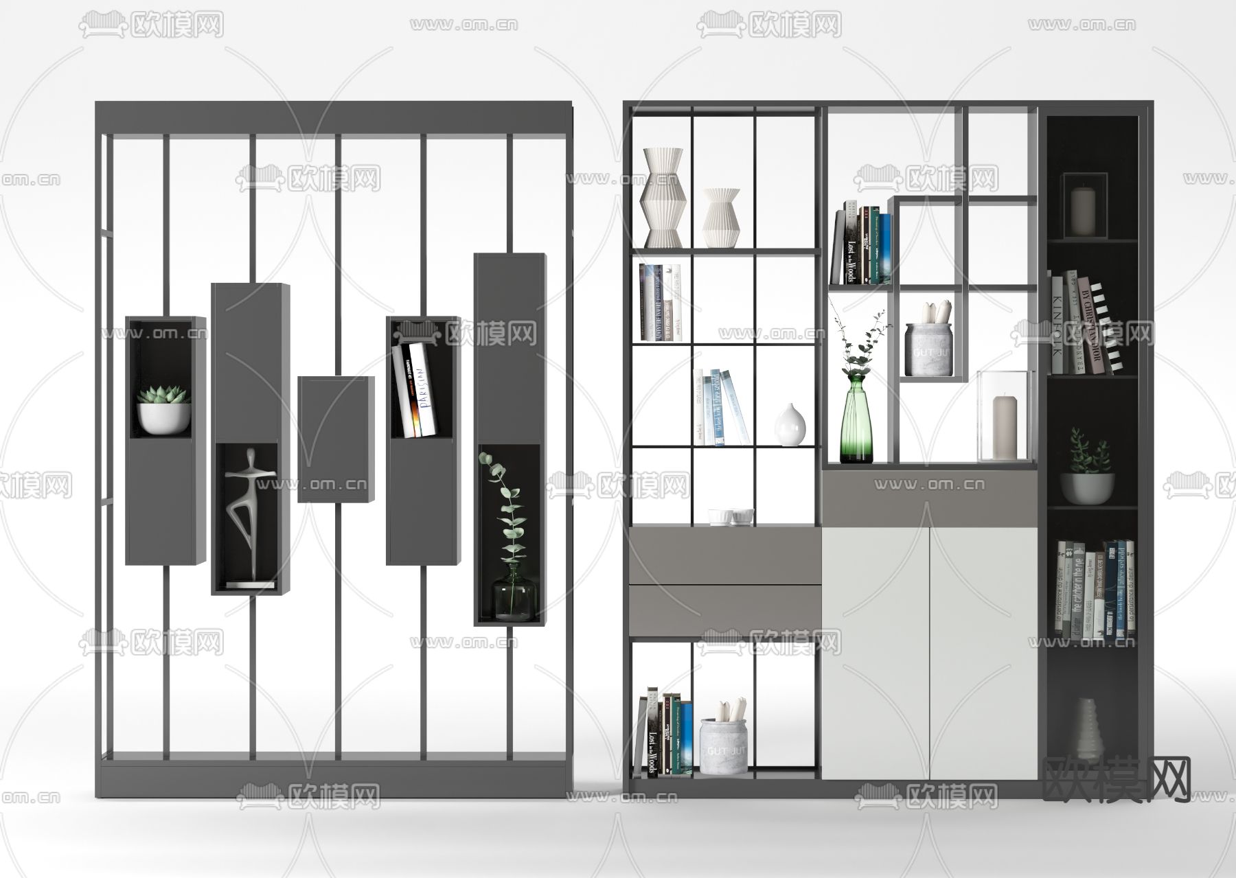 现代玄关装饰架3d模型下载