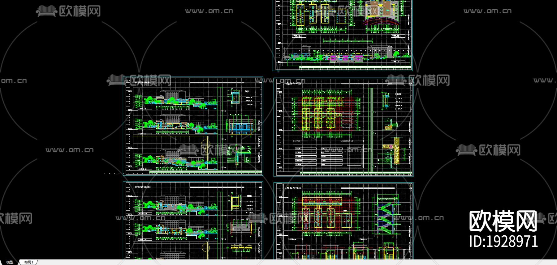 大学生学术研习中心CAD施工图下载（渲染图3）