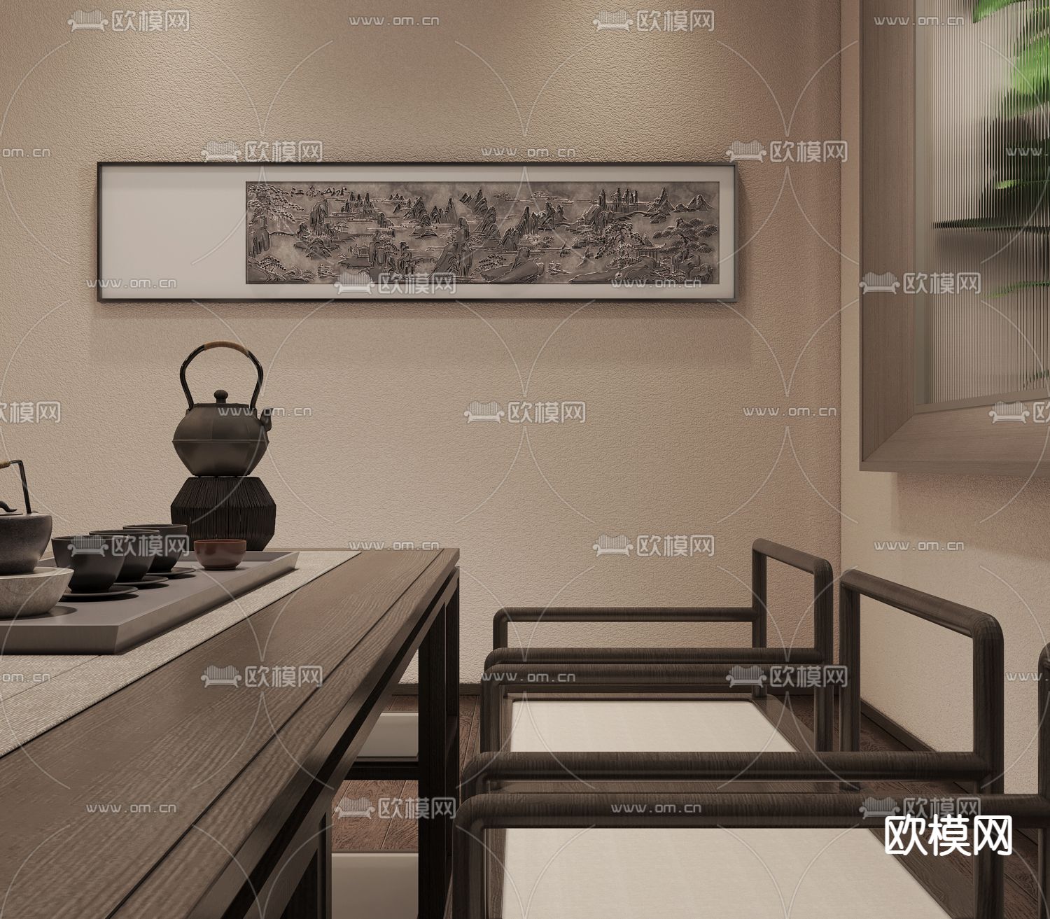 中式茶楼会所3d模型下载（渲染图3）