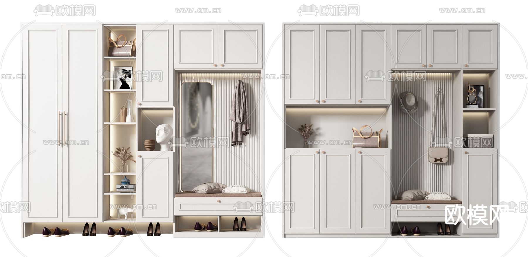 欧式轻奢鞋柜su模型下载（渲染图1）