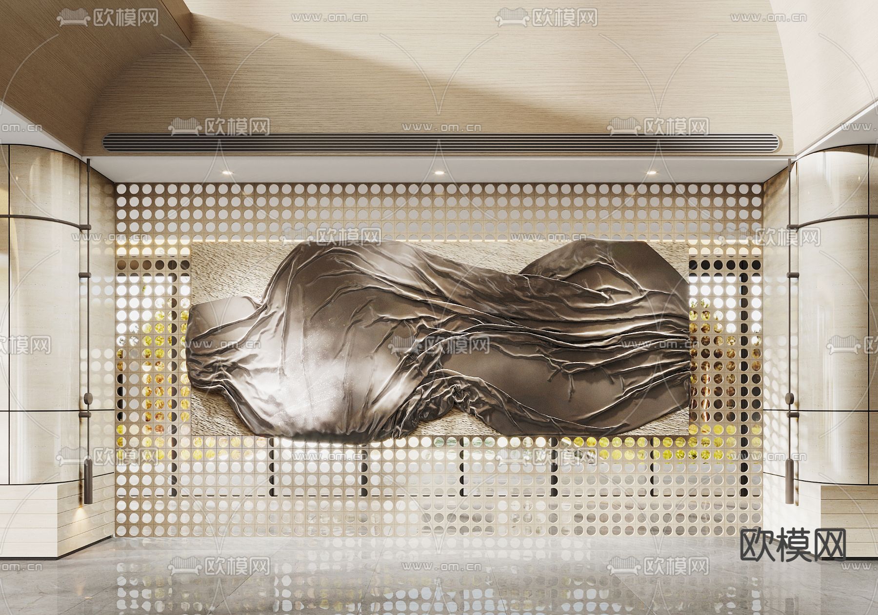 现代墙面装饰挂件3d模型下载（渲染图1）