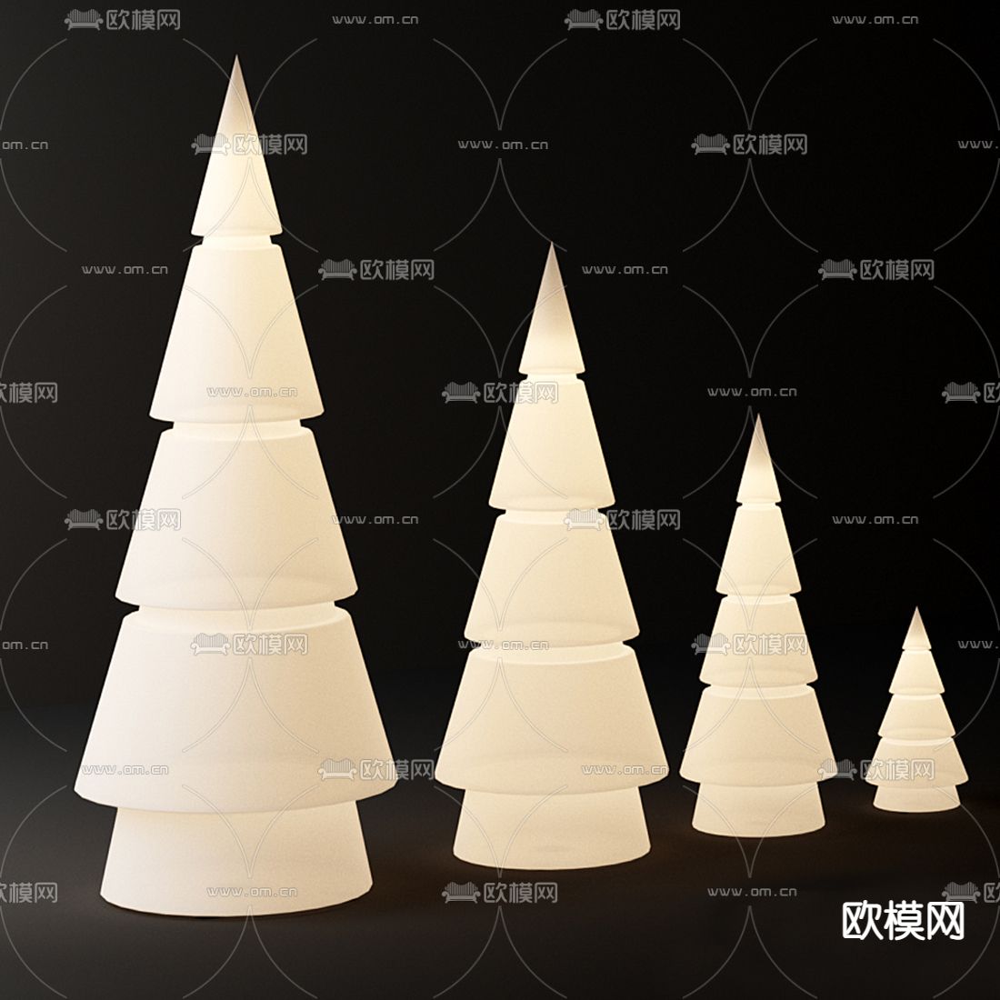 现代树木落地灯3d模型下载（渲染图1）