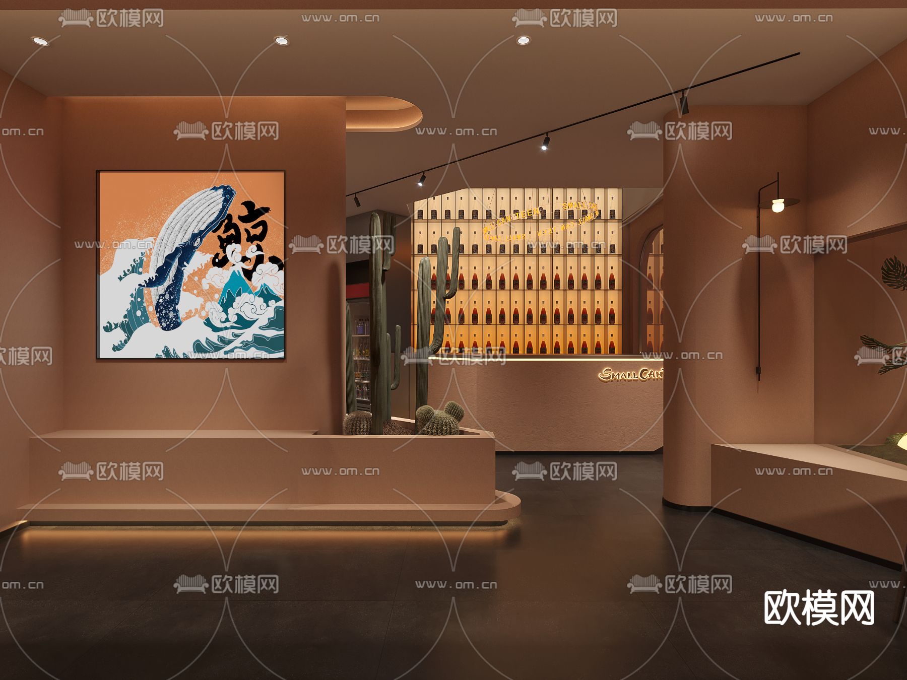 现代烤肉店3d模型下载（渲染图2）