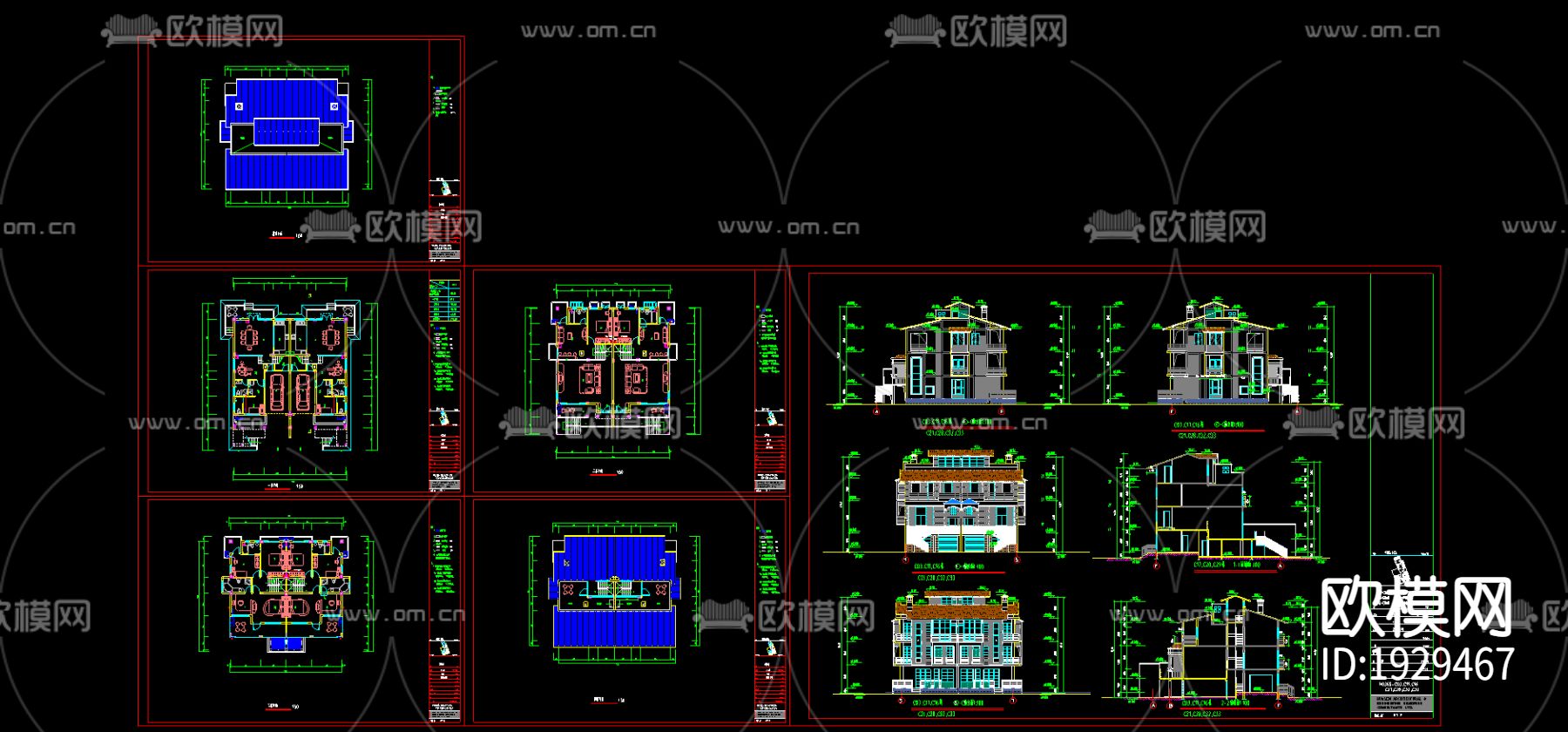 别墅cad平面布置图下载（渲染图5）