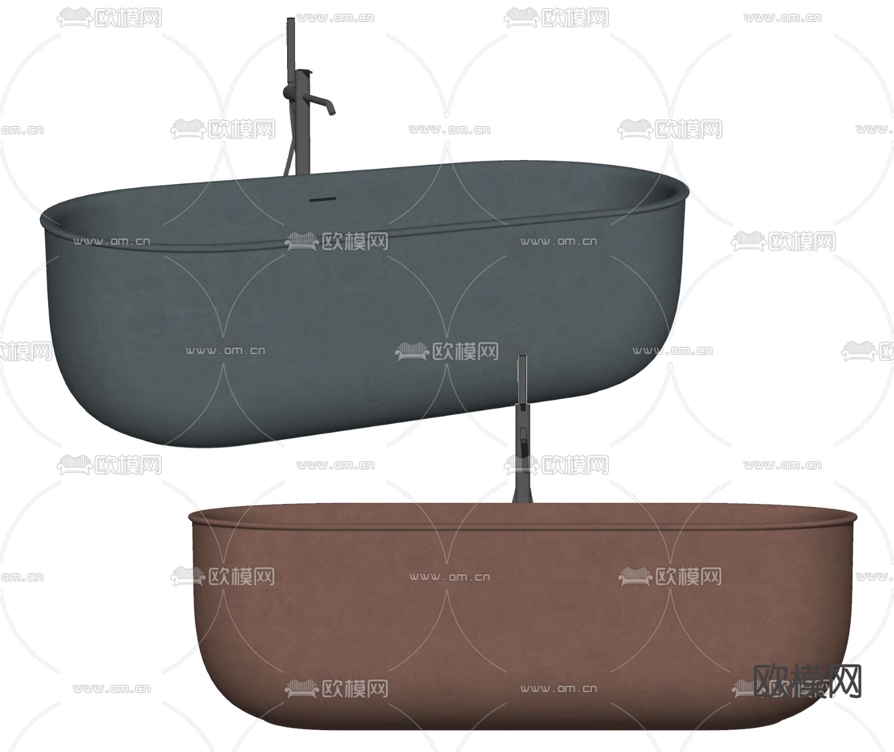 现代浴缸su模型下载（渲染图2）