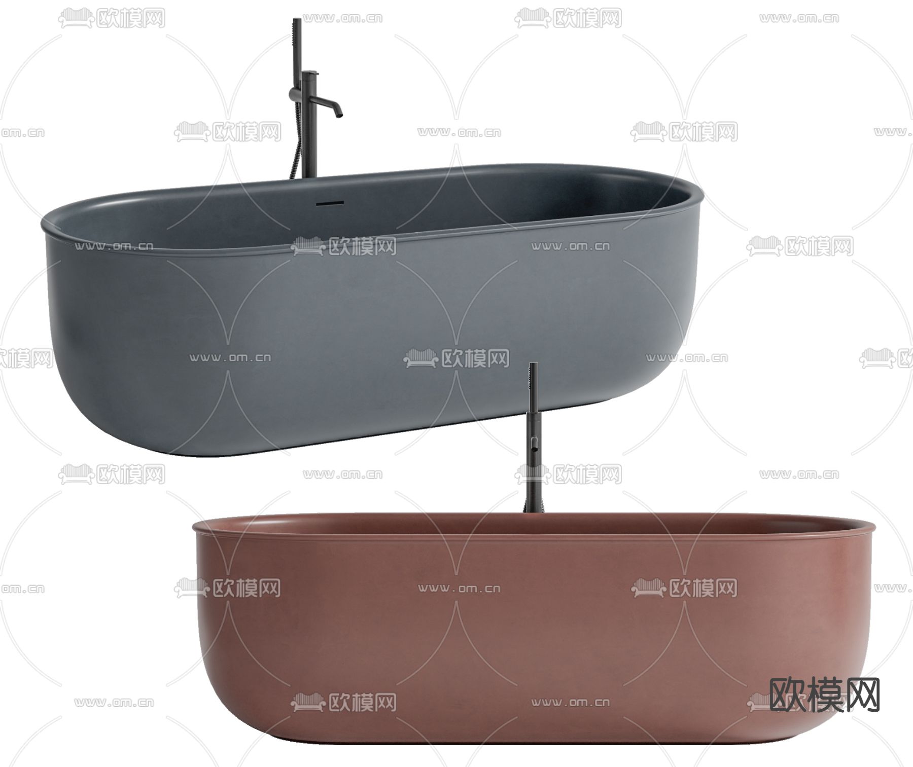现代浴缸su模型下载（渲染图1）